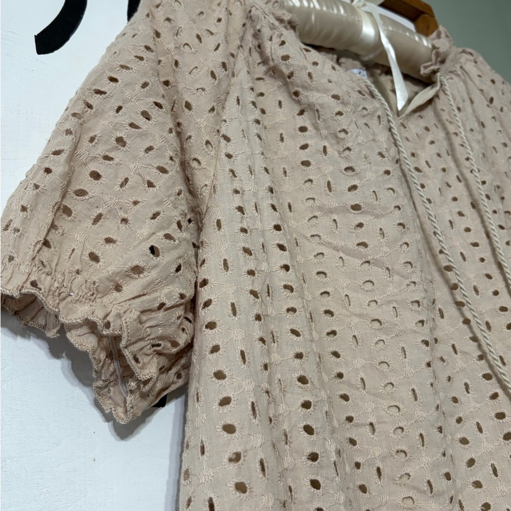 Polagram Beige Eyelet Midi Dress - Picture 5 of 7